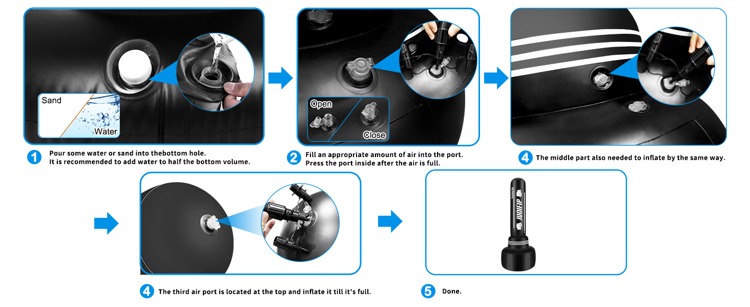 Boxsack YORWHIN 180см: Надувний боксерський мішок для тренувань MMA, Муай Тай, Фитнесу (з рукавичками)