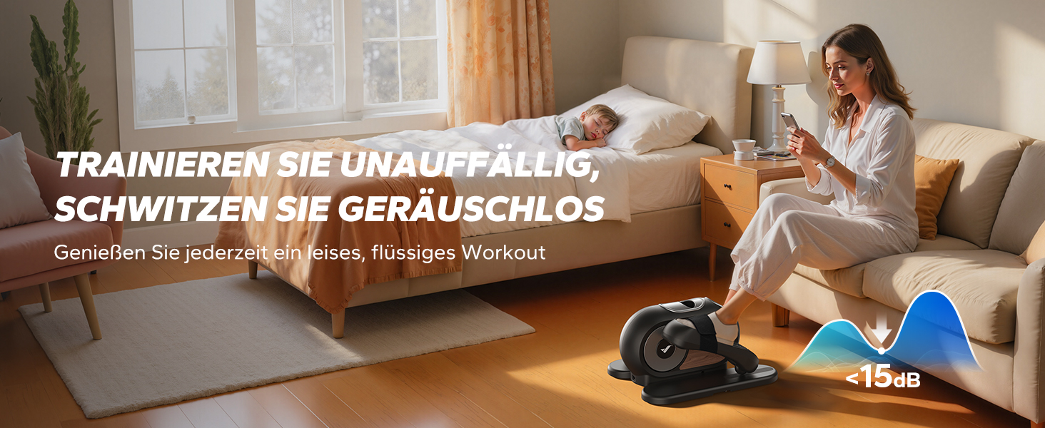 MERACH Міні електричний крос-тренажер під стіл з пульт, дисплей, неслизьке покриття, 12 швидкостей, тихий та портативний для дому, для дорослих та літніх людей (чорний) E32-2024