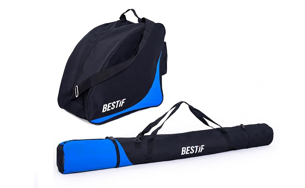 Набір для перевезення лиж та черевиків Skitasche: водонепроникний мішок для лиж до 175 см та сумка для черевиків | Чорний