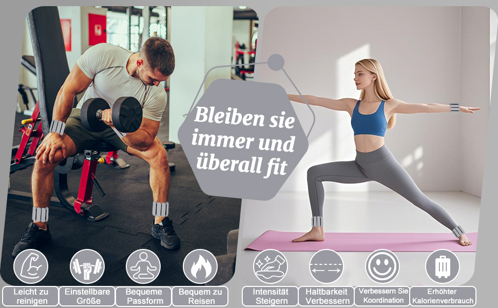 Набір обтяжень для зап'ястя та кісточок Omtofo, 2 шт (по 0,45 кг), Зелений (Сірий), для йоги, танців, пілатесу, аеробіки, кардіо та ходьби