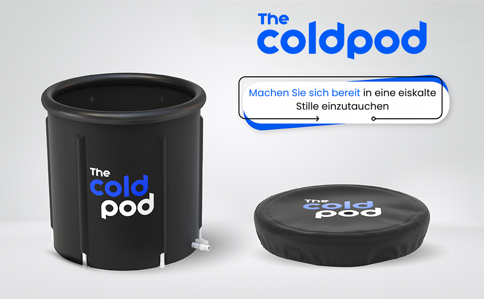 Тонна для криотерапії Eisbad для спортсменів з кришкою, портативна ванна для криотерапії, Cold Pod, складана надувна ванна для внутрішнього та зовнішнього використання (75 см)