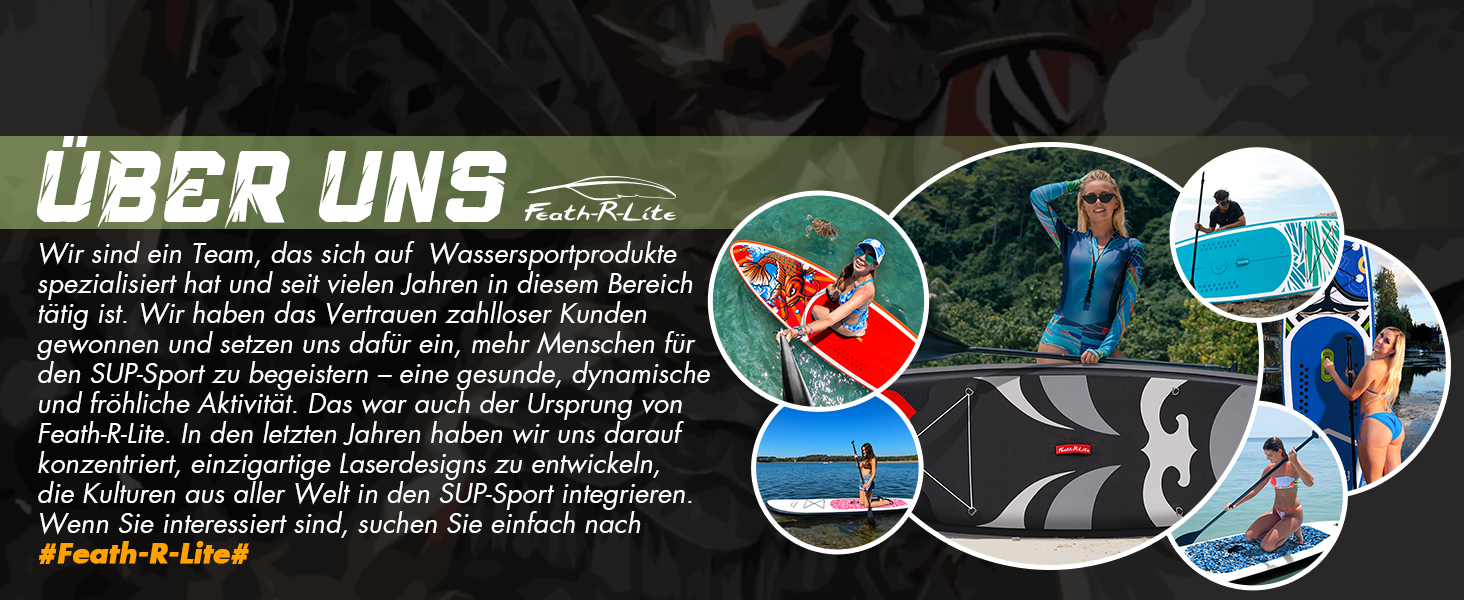 SUP дошка FEATH-R-LITE надувна з веслом та аксесуарами, чорна, 11 футів, для дорослих та підлітків