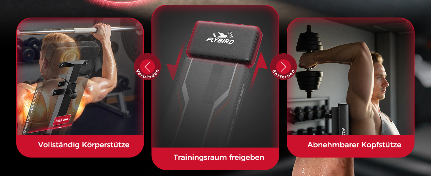Відкидна тренажерна лава FLYBIRD з регулюванням, до 544 кг, для дому, з подовженою спинкою для жиму лежачи (L-544KG)