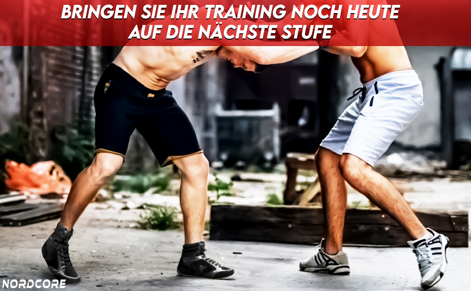 Боксерські кросівки Nordcore Mat Ace - Легкі кросівки для бойових мистецтв та важкої атлетики - для чоловіків та жінок, 39 EU, Чорний