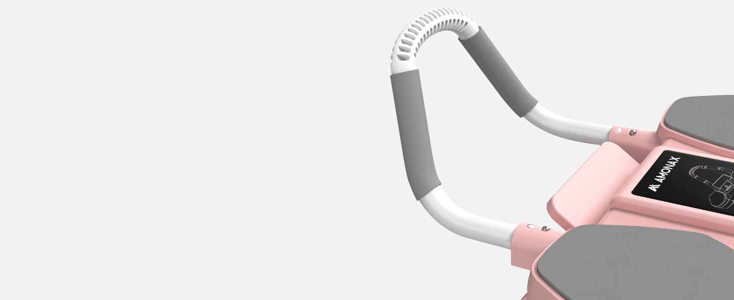 Ролер для пресу Amonax з чотирма колесами та підставкою для ліктів, автоматичний ролер для тренування пресу, ролер для пресу для чоловіків та жінок (рожевий)