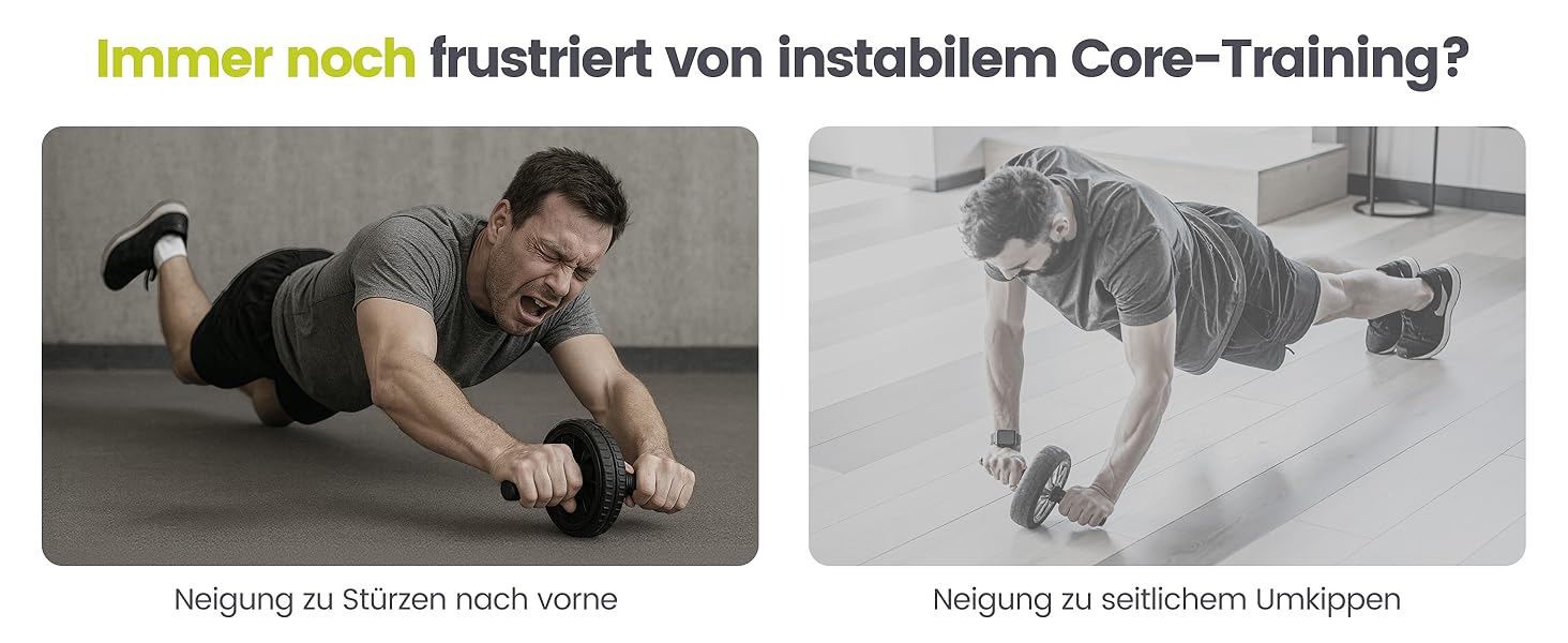 Ролер для пресу Wonder Core Slide Fit з 4 колесами, автоматичний відкат, тренажер для пресу, фітнес-ролер Heroboard з наколінниками (зелений)