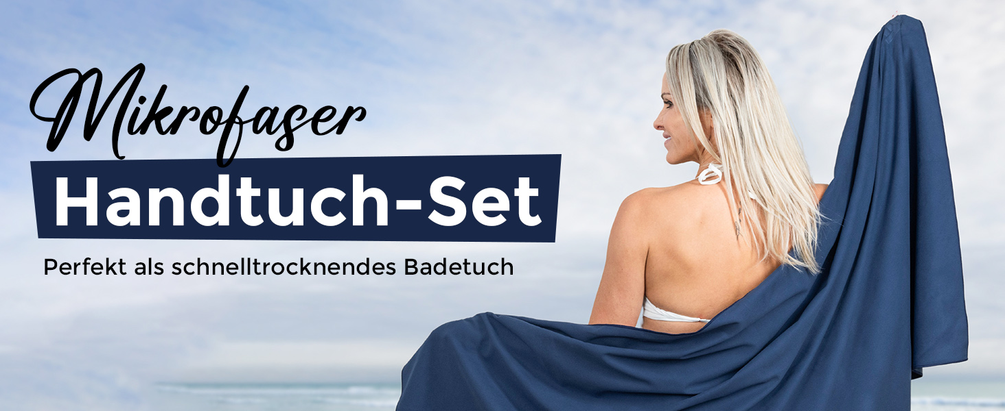 Набір мікрофібрових рушників LEGITH – швидковисихаючі та компактні для подорожей, пляжу, спорту та кемпінгу (3 розміри: 160x80 см, 120x60 см, 80x40 см) – економія місця