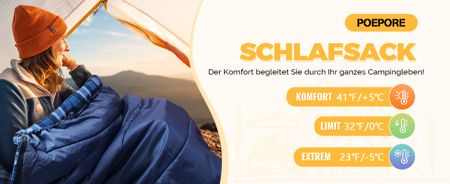 Сплячий мішок XXL для дорослих, 3-4 сезони, фланель, для кемпінгу та зимового відпочинку, 230x90 см, з сумкою, вологостійкий та теплий, блакитний