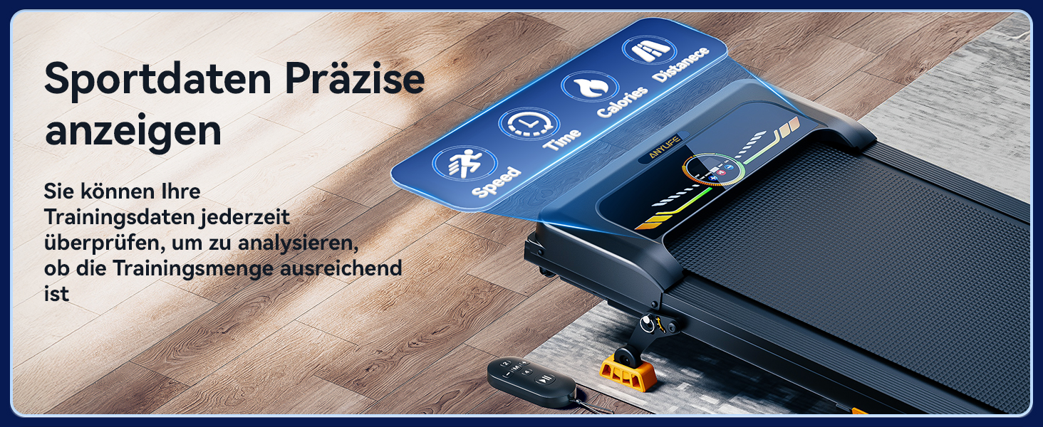 Бігова доріжка AnyLife з регулюванням нахилу, компактний, тихий, LED-дисплей, для дому, чорний, до 150 кг