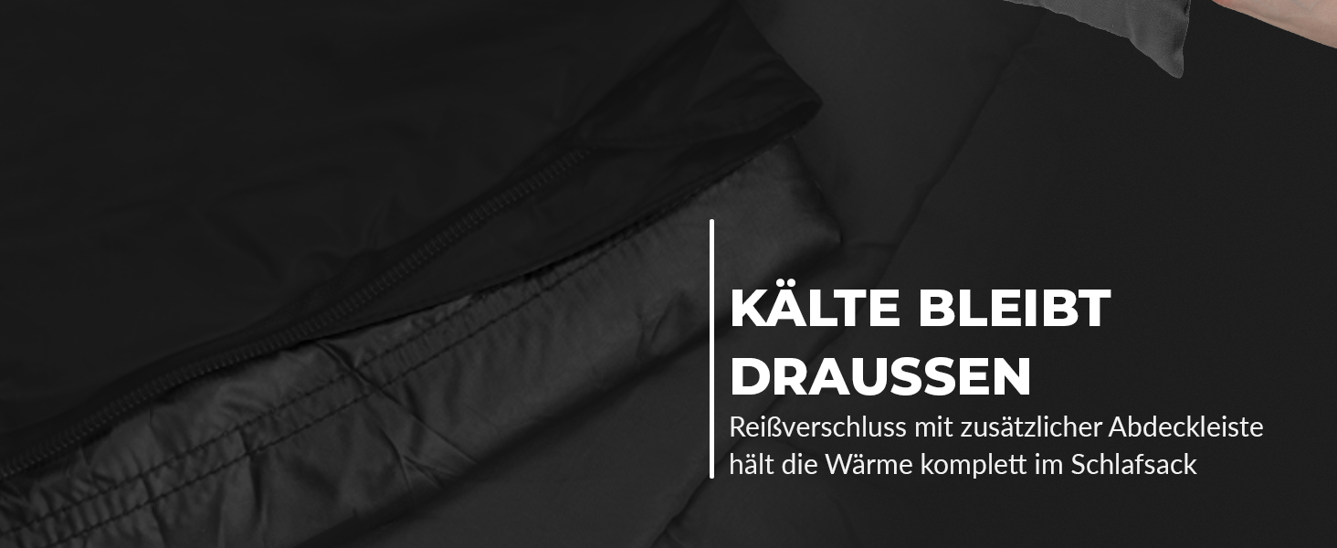 Спальний мішок MONTARAY® Mumiya [8°C - -5°C] з подушкою для 3-4 сезонів [300GSM] - Outdoor зимовий та літній спальний мішок (80x220cm) - Дека- та ковдровий спальний мішок для жінок та чоловіків (теплий), Чорний