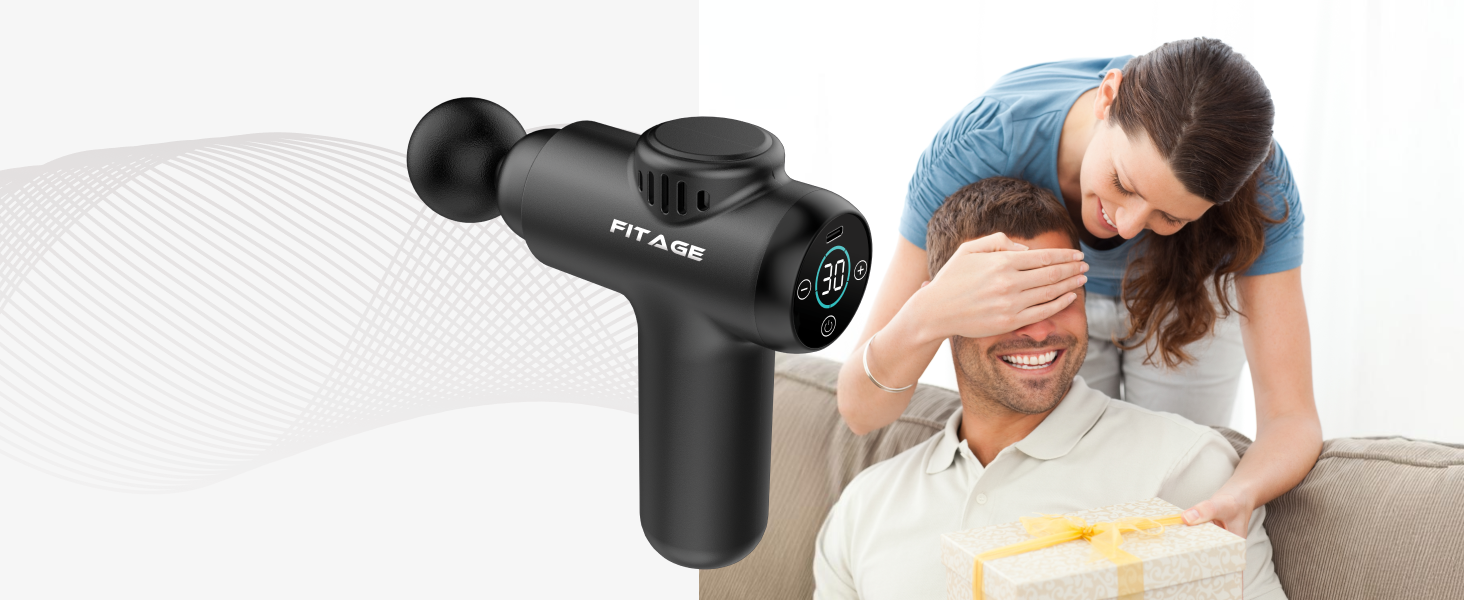 Масажер-пістолет, тихий масажер з 30 рівнями швидкості, 8 насадок для глибокого масажу м'язів, для шиї, спини та всього тіла, міні масажер