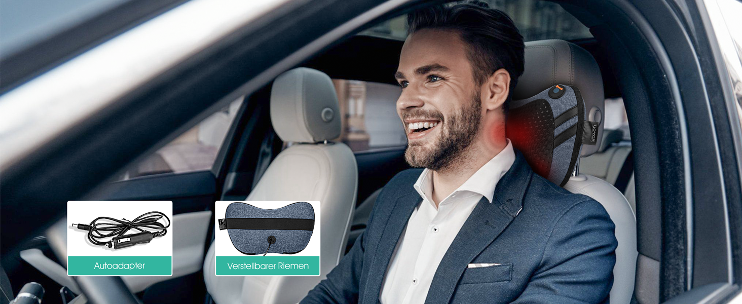 VOYOR HEALTH Масажна подушка з функцією підігріву, шиацу масажер з 3D масажними головками для шиї, спини та ніг, електричний прилад для зняття м'язового болю, подарунок для чоловіків і жінок, модель YZ200, блідо-блакитний