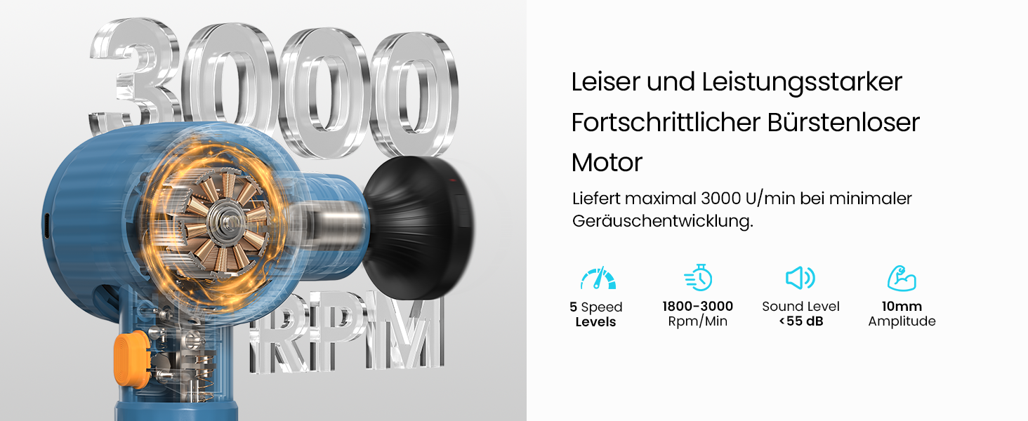 Масажний пістолет Napre з підігрівом та червоною світлотерапією для м'язів спини та шиї, з подовжувальною ручкою та 3 кутами нахилу