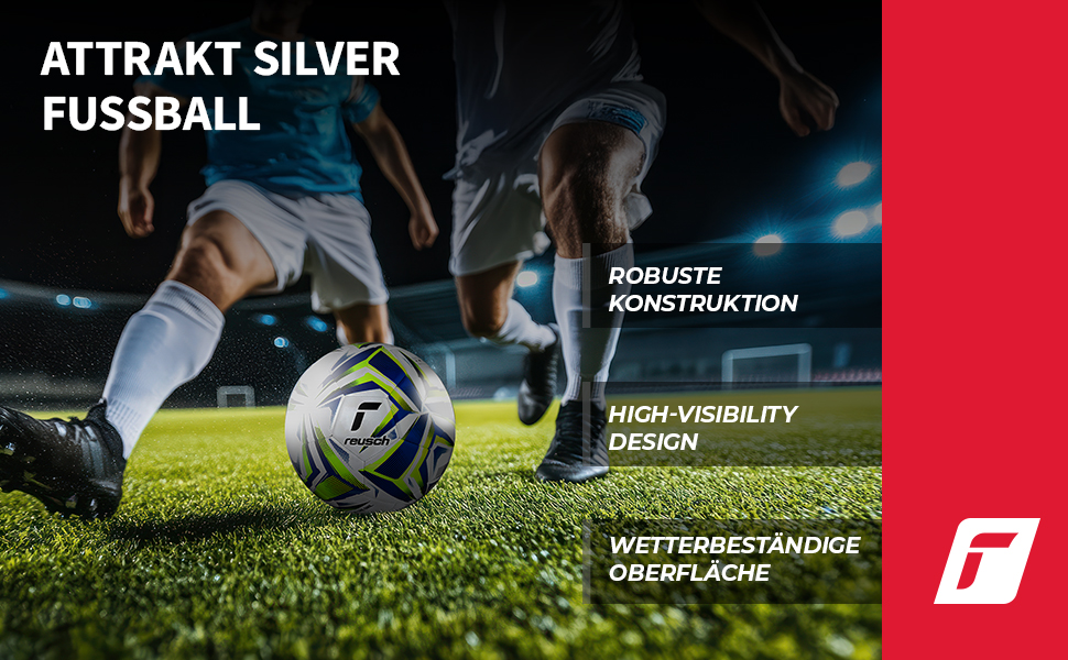 М'яч для тренувань Reusch Attrakt Silver - футбольний, з підвищеною зносостійкістю, для тренувань, школи та відпочинку