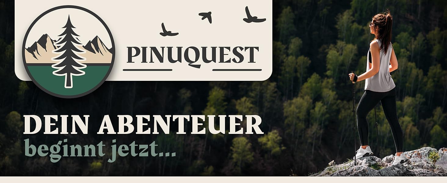 Трекінгові палиці Pinuquest Teleskop - Телескопічні, Алюміній/Карбон, 95-200 см, Ергономічні ручки з корку, 4 насадки для будь-якого рельєфу, для Nordic Walking, Зелені