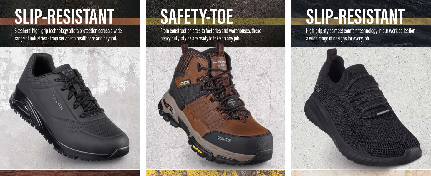 Черевики робочі Skechers Puxal ESD з композитною захисним носком, чорно-сині, 40 EU