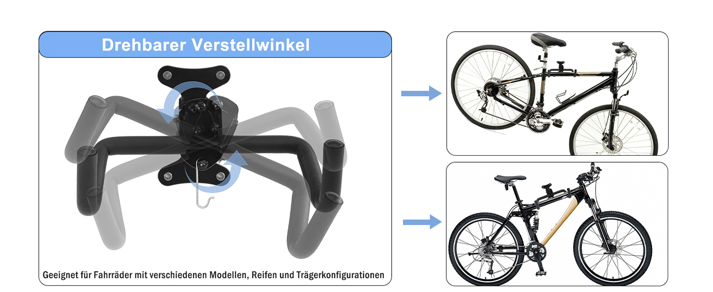 Кріплення для велосипеда на стіну CYFIE (2 шт.) - складне, з м'якою підкладкою, до 25 кг, для MTB та шосейних велосипедів