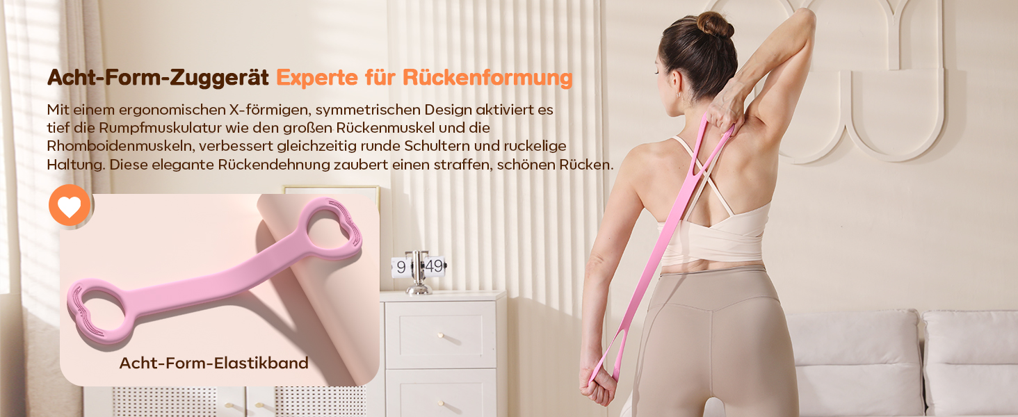 Набір для пілатесу 13 шт. для дому: кільце 13', м'яч 10' та еластичні стрічки. Комплект обладнання для пілатесу для жінок, початківців. Пілатес-стрічки та аксесуари (рожевий)