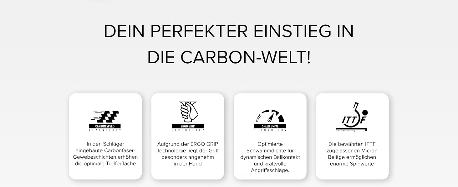 Стіл тенісний набір JOOLA RED Carbon Control – набір ракетки з покриттям Vizon та магнітною коробкою