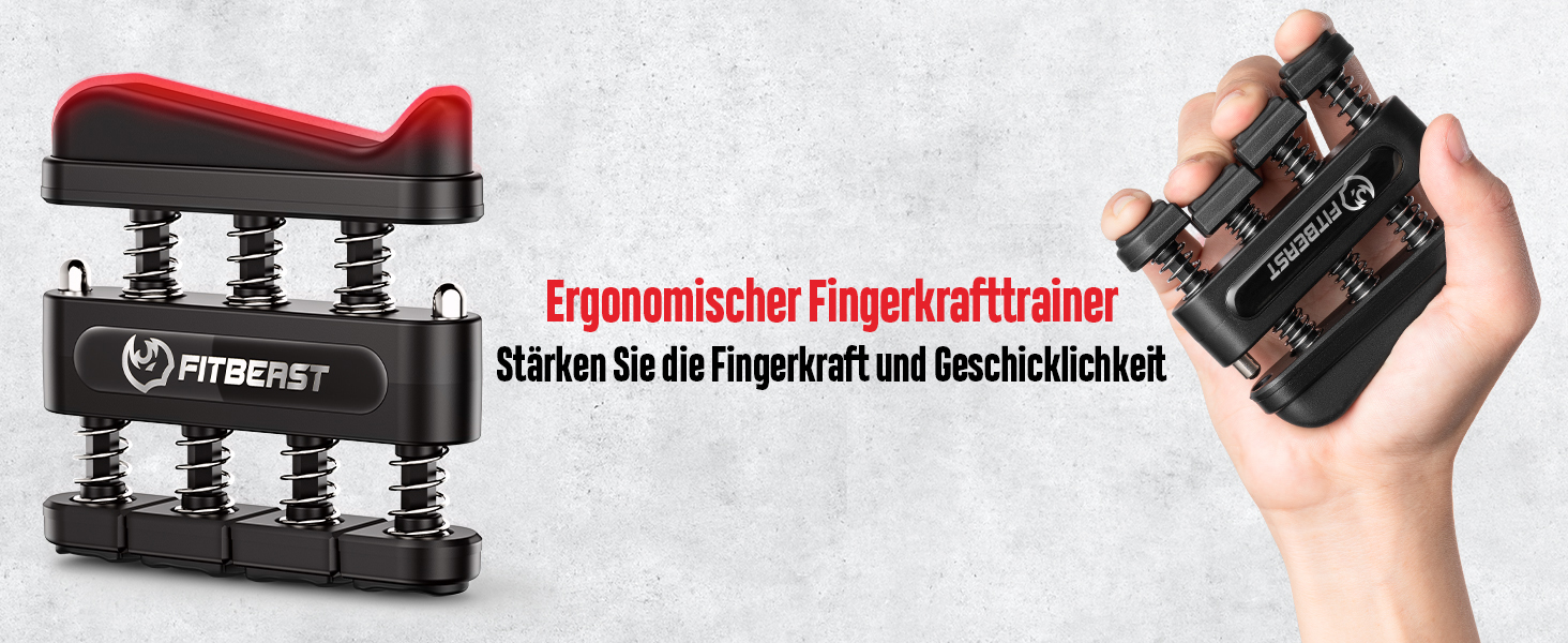 FitBeast Тренажер для рук та зап'ястя – набір 6 шт. з регульованим опором, тренажер сили хвата, тренажер пальців та масажні м'ячі для терапії рук, силових вправ та відновлення
