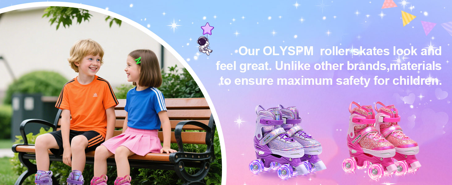 Роликові ковзани для дівчаток, 4 розміри, світловідбиваюча верхня частина, ролики з підсвічуванням коліс для початківців, подарунок на Новий рік та день народження, S(EU28-31), рожевий