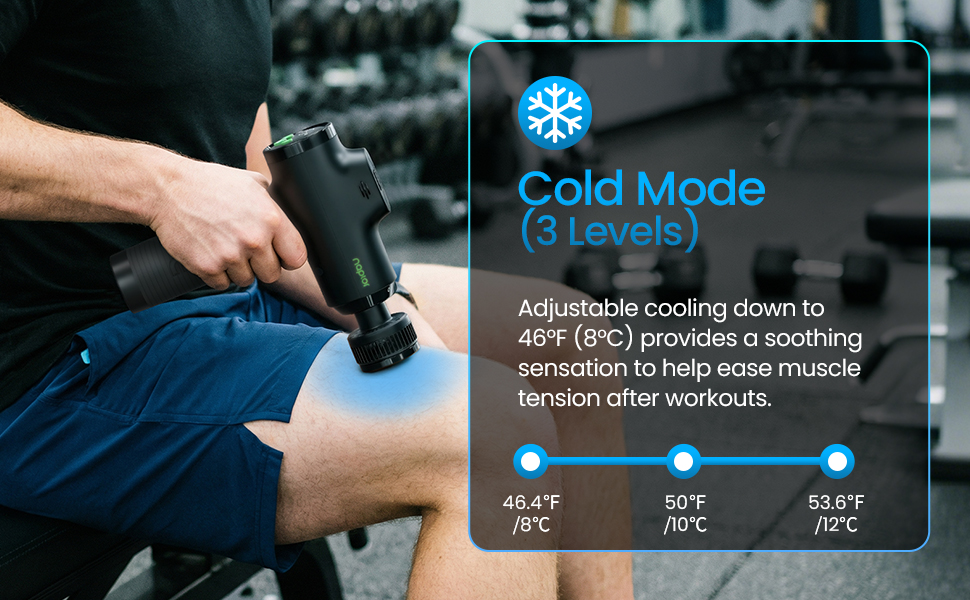 Масажер для тіла з охолодженням та підігрівом, тихий масаж глибоких м'язів проти болю в шиї та спині, LCD дисплей, ергономічний ручний масажер для дому та фітнесу, з сумкою