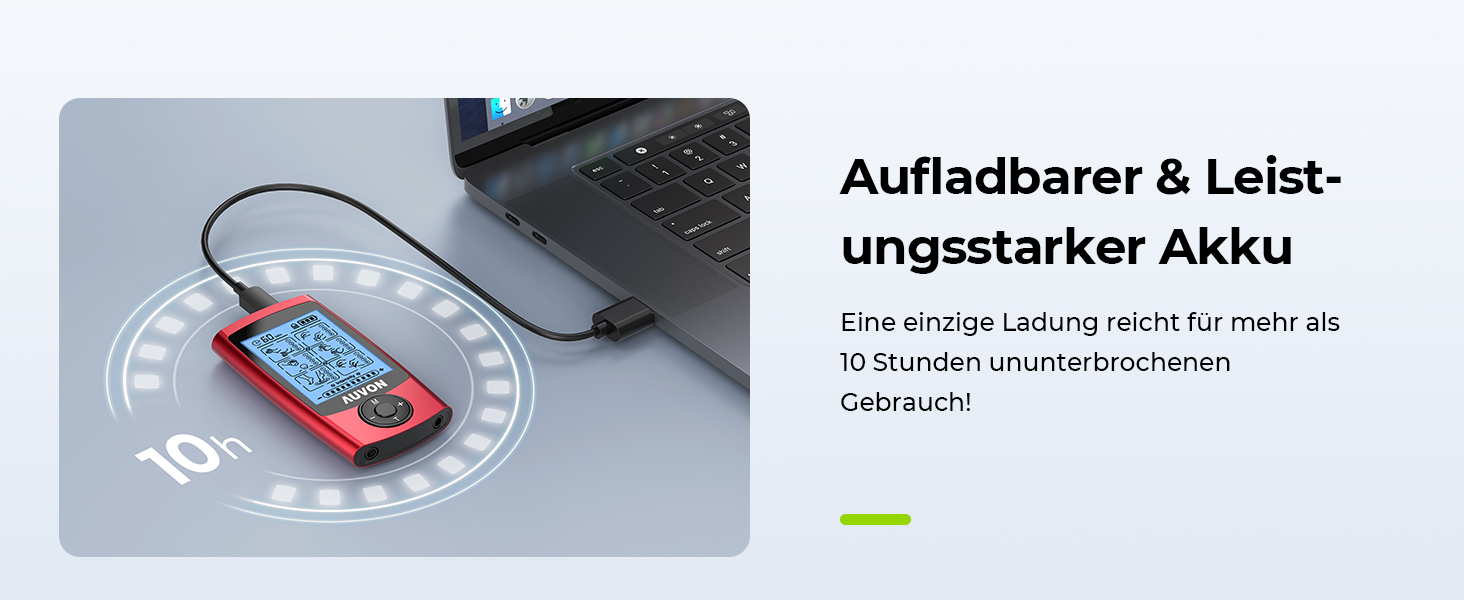 AUVON TENS пристрій для зняття болю: реінотерапія з 24 програмами, 2 канали, 12 електродів, EVA-сумка