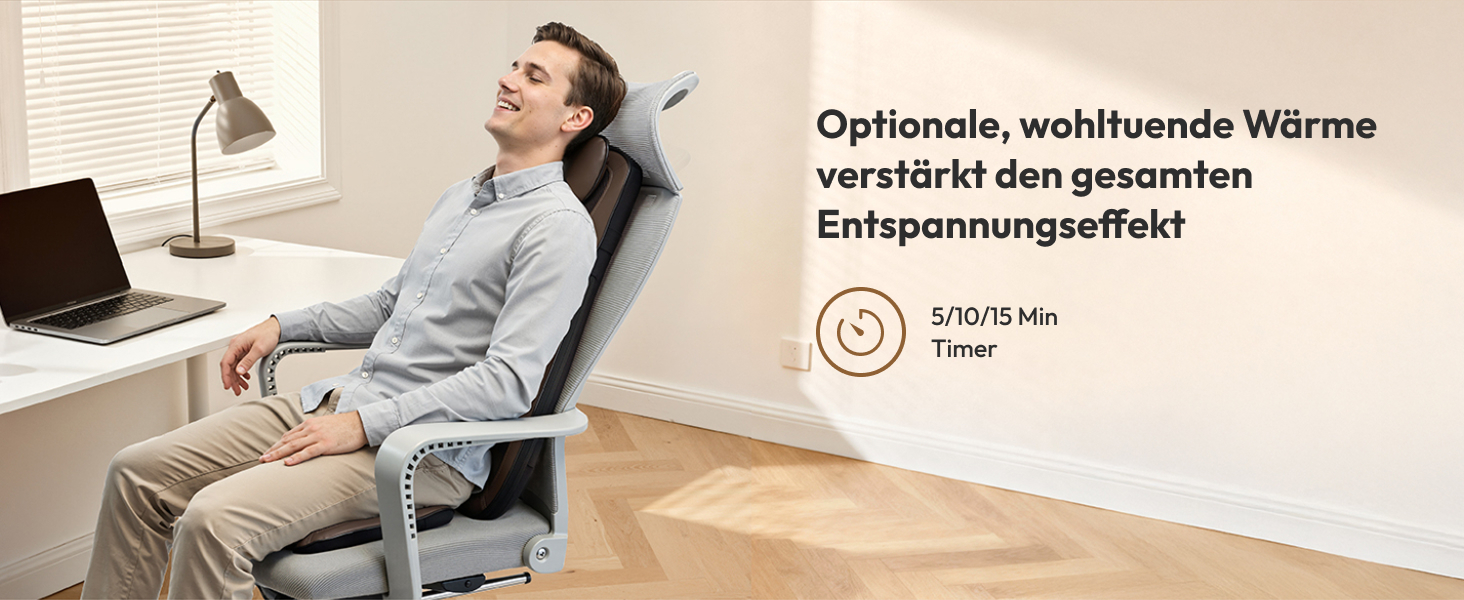 Масажний накид на сидіння з підігрівом та 3D масажем, Shiatsu масажер для спини, Romm V-WMB01