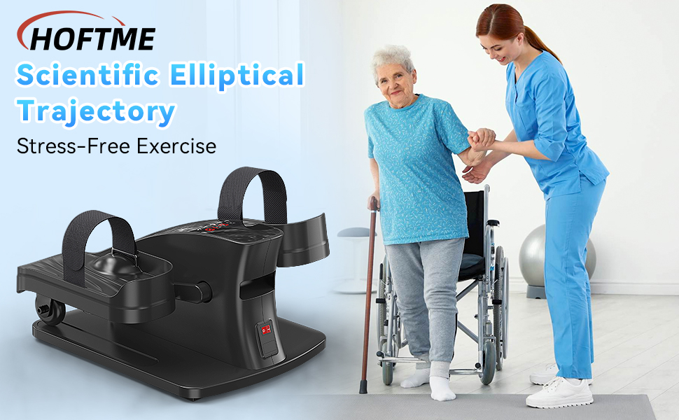 Еліптичний тренажер для сидіння, крос-тренажер, тренажер для ніг, моторизований педальний тренажер з пультом дистанційного керування та LCD дисплеєм, тренажери для дому для людей похилого віку та дорослих, спортивне обладнання для дому E3