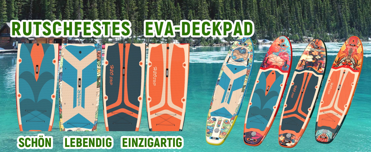 Надувний SUP-борд 15 см, з рюкзаком та аксесуарами, зелений - Дошка для Stand Up Paddling