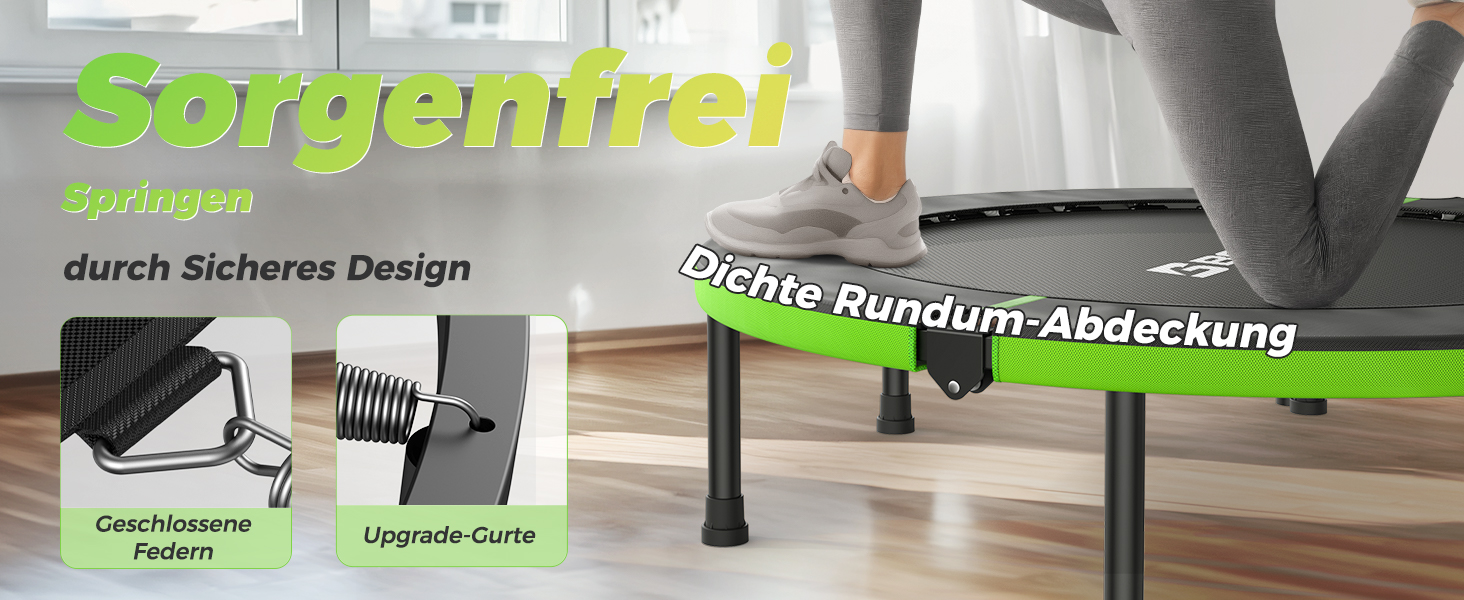 Міні-батут BCAN для дому, 102 см, складний, для дорослих, з регульованою ручкою, до 150 кг, для фітнесу та тренувань