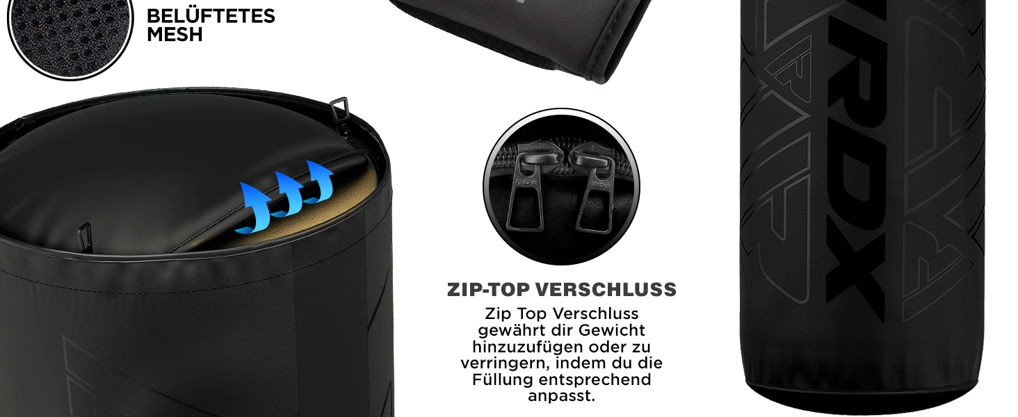 Боксерський мішок RDX 12 кг з рукавичками та мотузкою, 60 см, для дітей, чорний. Ідеально для боксу, кікбоксингу, MMA, муай-тай, карате. Боксерський мішок з натуральної шкіри Maya Hide.