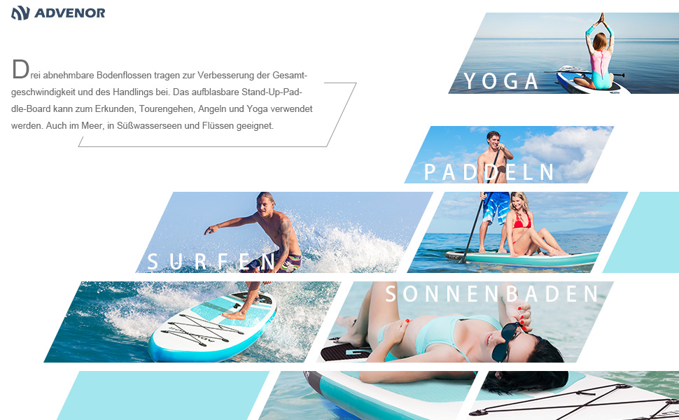 Надувний SUP-борд ADVENOR з аксесуарами: весло, рюкзак, насос, лінія, сумка, ремкомплект (зелений)