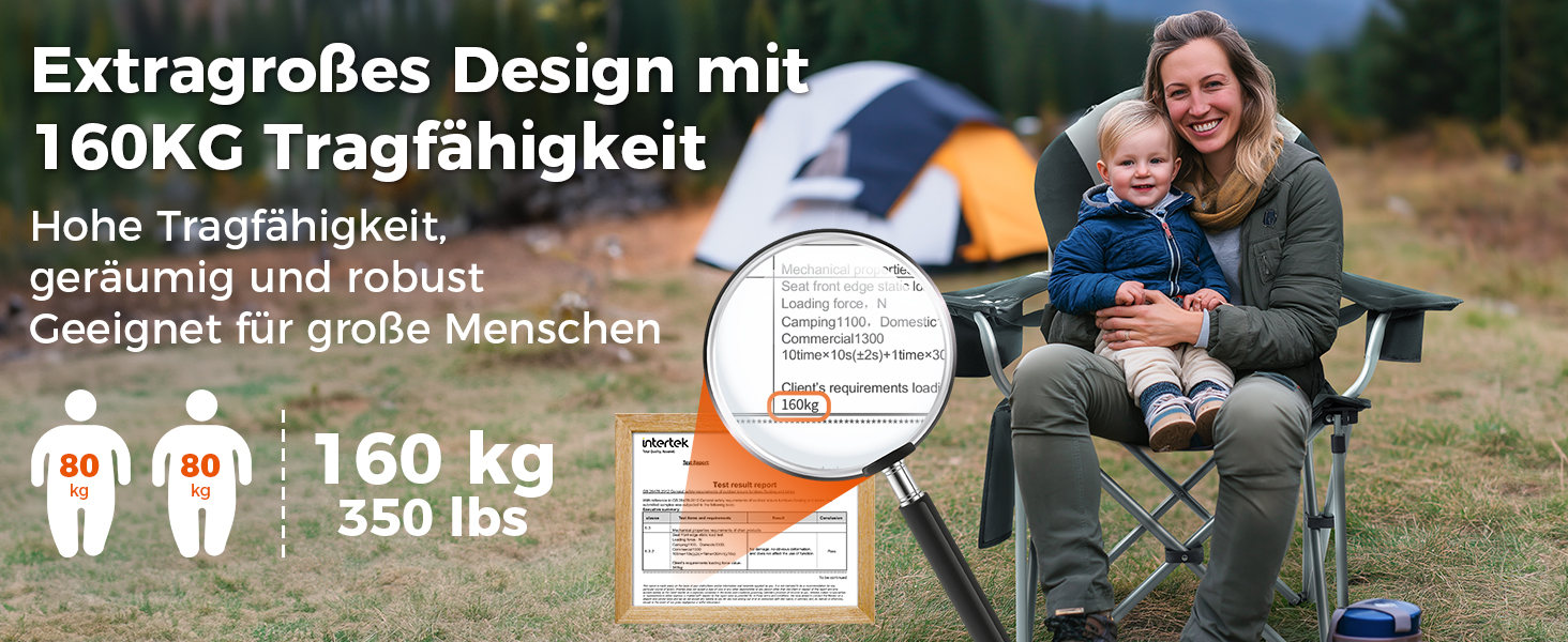 Крісло для кемпінгу KingCamp XXL, 205 кг, чорне, з підлокітниками, регульованою спинкою, кишенею для напоїв та сумкою-холодильником