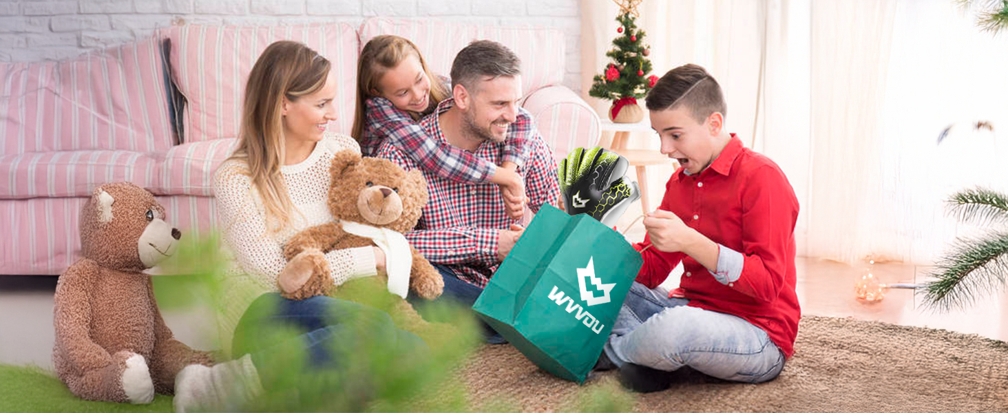 Воротарські рукавички WVVOU для дітей та дорослих, дитячі та юніорські, з технологією Fingersave, для тренувань та ігор, чорні