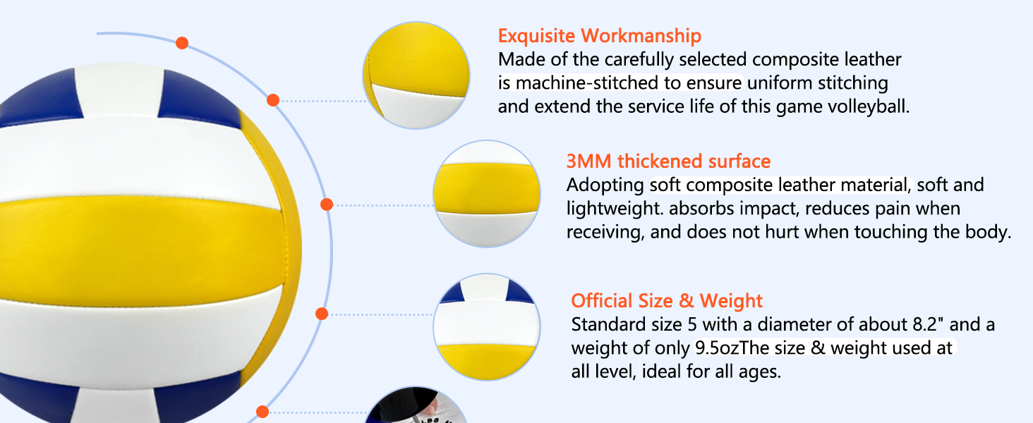 Волейбольний м'яч Aipwerer: для пляжу, залу та тренувань. З насосом та сумкою. Зелено-білий, розмір 5