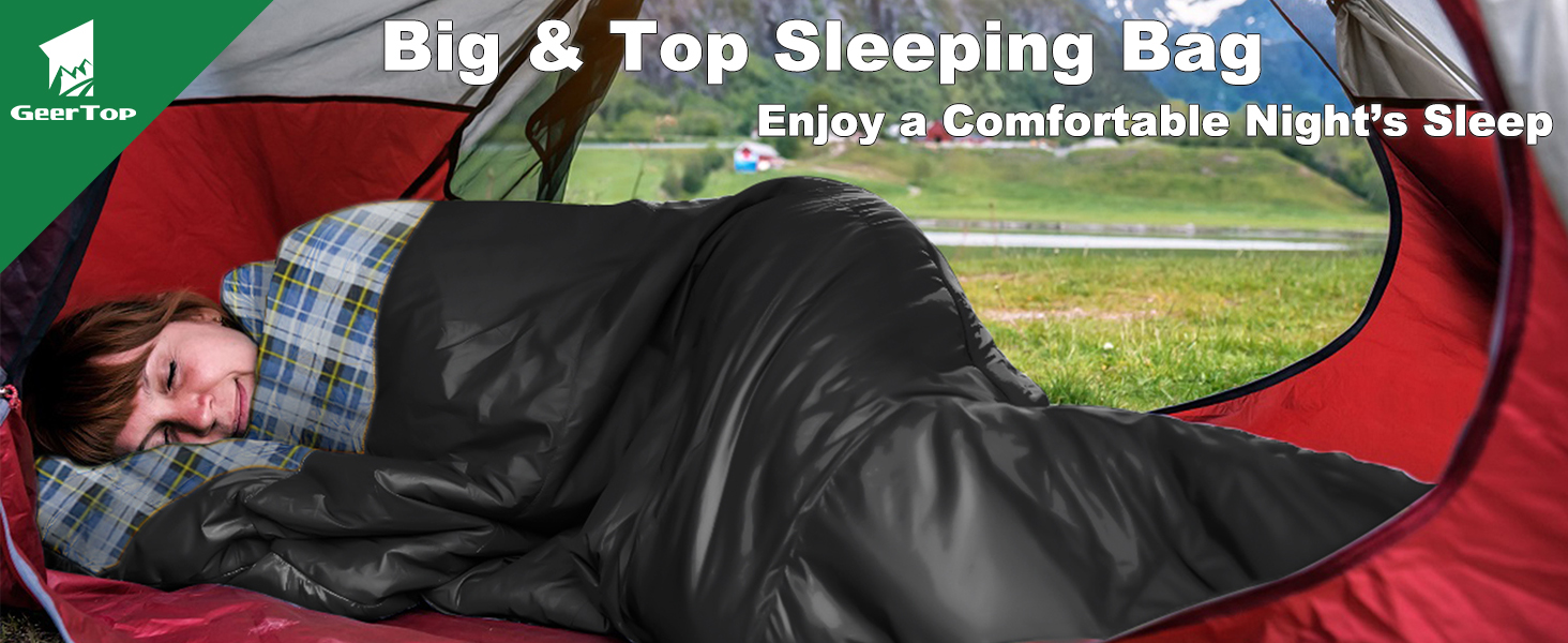 Сплячий мішок GEERTOP XXL 4 сезони, фланелевий, 220x100 см, для дорослих, кемпінг, подорожі, туризм, чорний у синьому клітинку