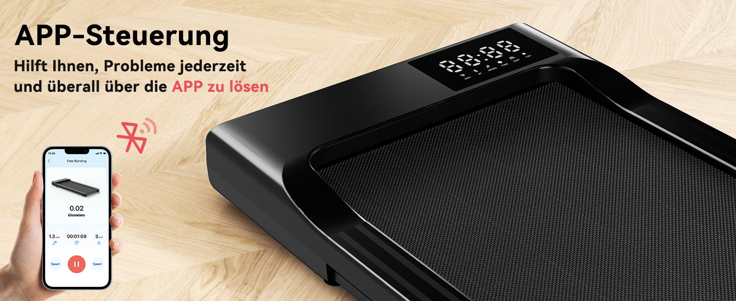 Walking Pad Max - Ходункова доріжка для дому з тренувальним режимом, тиха, з офісним столом та додатком (80см)