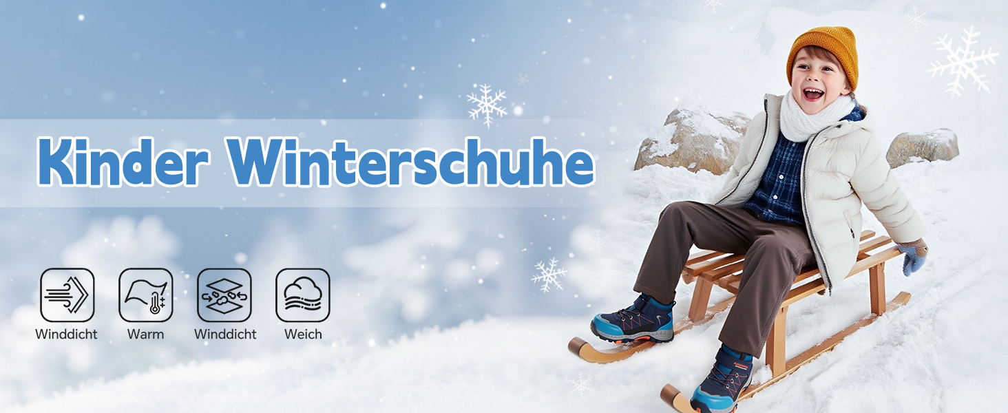 Зимові черевики для дітей TARELO - непромокаючі зимові черевики Mid, черевики для снігу, для хлопчиків/дівчаток, утеплені туристичні черевики, 32-39 (Сапфіровий, 36 EU)