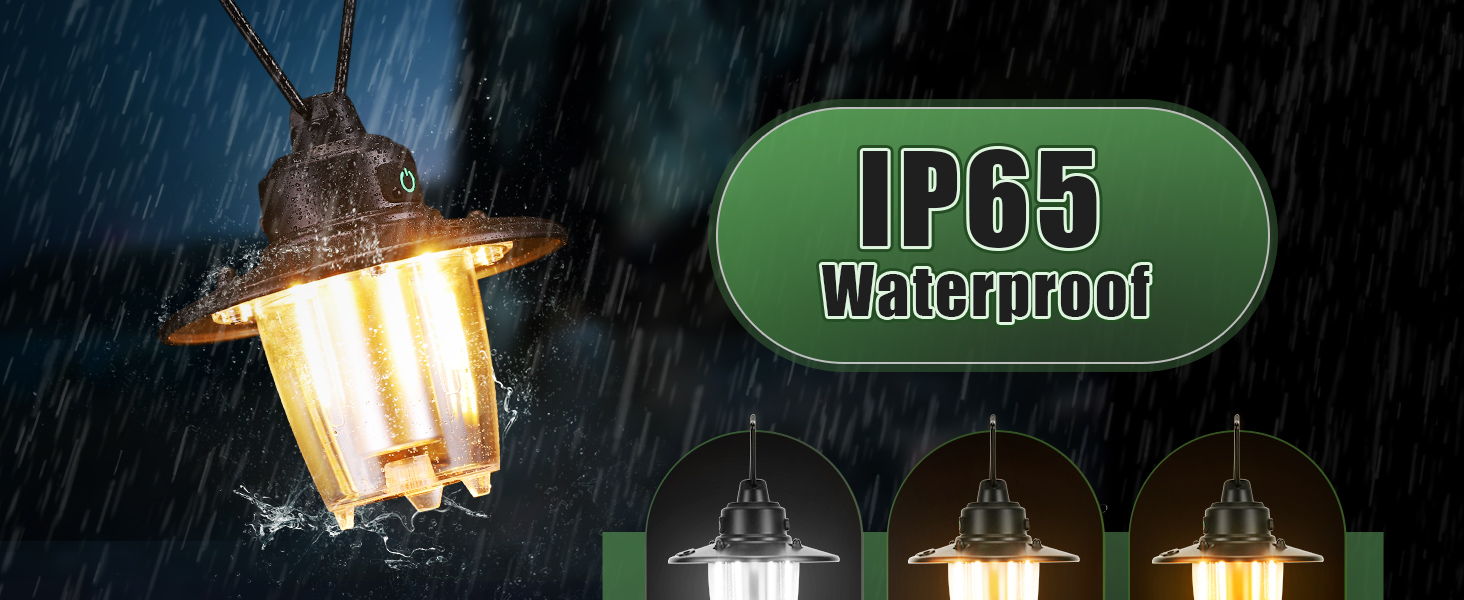 LED кемпінгова лампа: перезарядна, портативна, з гачком, ретро-дизайн, 3 режими світла, регулювання яскравості, 2800 mAh, IP65, для намету, кемпінгу, надзвичайних ситуацій