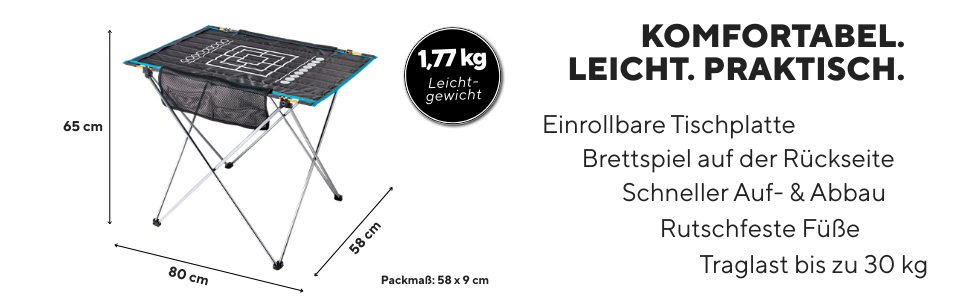 Стіл кемпінговий Uquip Liberty L Grey 58x65x80 см - алюмінієвий складаний стіл для пікніка, кемпінгу, фестивалів та саду (вантажність 30 кг)