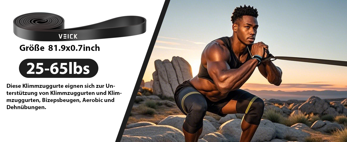 Набір еластичних стрічок для фітнесу VEICK: для калістеніки, пілатесу, фітнесу. Кольори: фіолетовий, чорний, червоний, жовтий