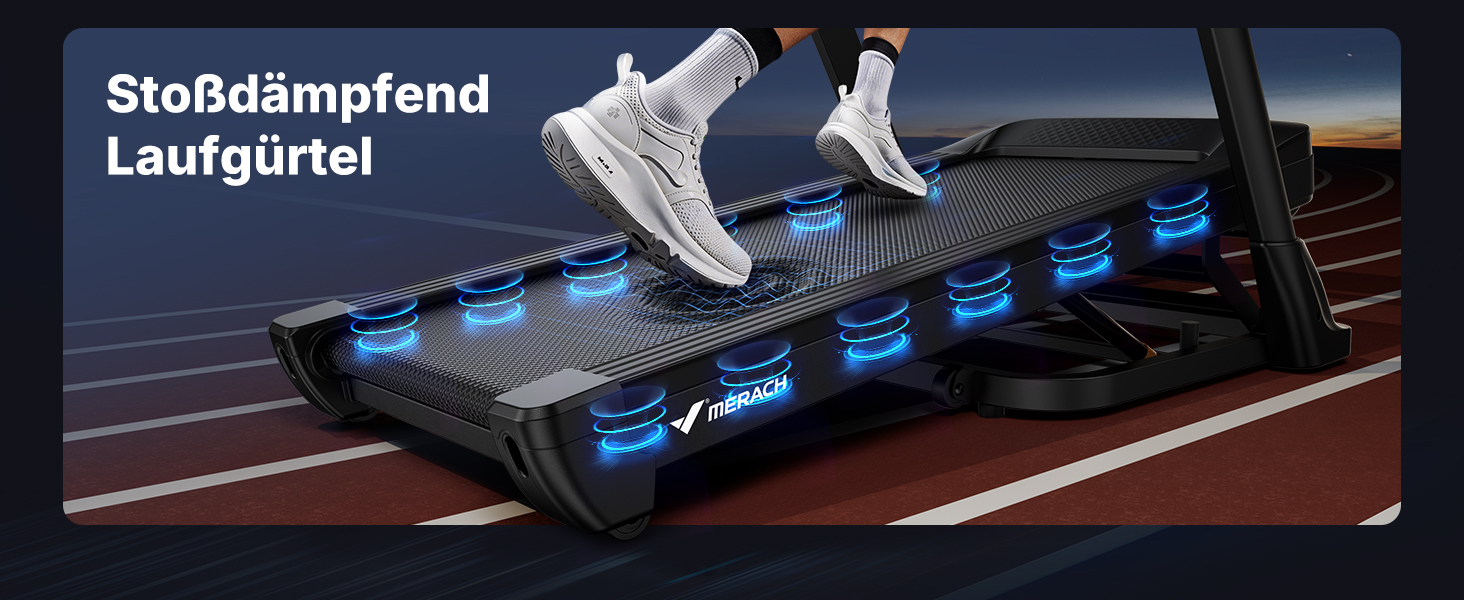 Біговий тренажер MERACH для дому з нахилом 18%, автоматична зміна нахилу, 1-14 км/год, складаний, потужність 3.5HP, розмір 46*120 см, 12 програм, чорний