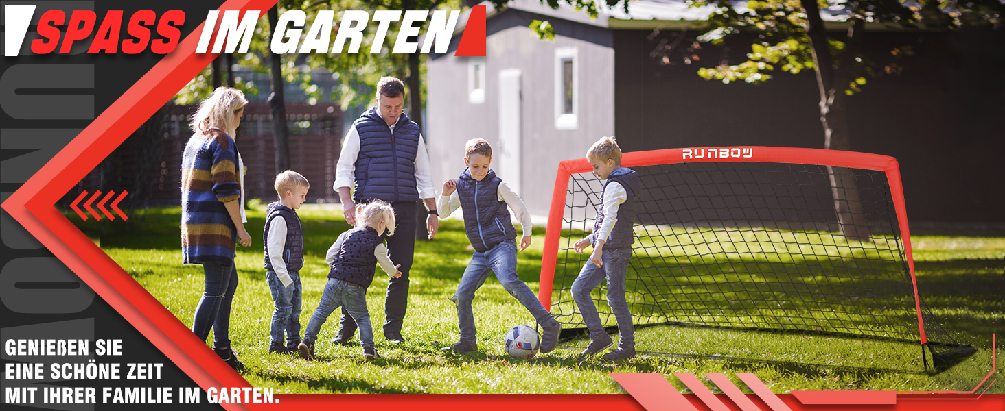 Дитячі ворота для футболу RUNBOW 1,8 x 1,2 м, переносні, з сумкою (2 шт., червоні)