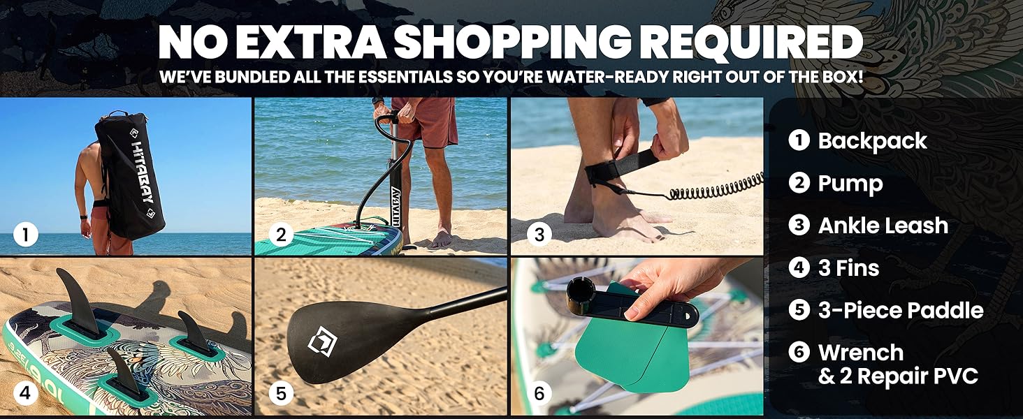 Надувний SUP Board Set для дорослих, 10'6', 320x81x15 см, 150 кг, з аксесуарами та тримачем для камери (зелений)