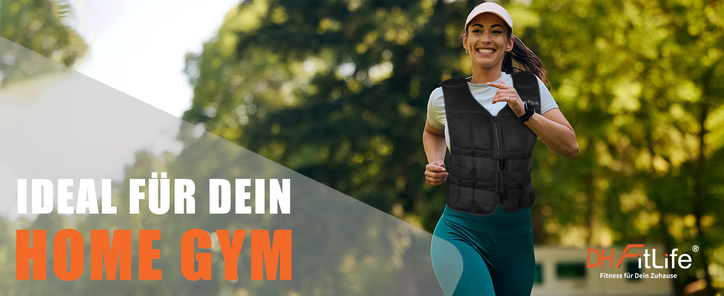 Вага для тренувань DH FitLife, регульована, 10/20/30 кг, для м'язів та силових тренувань | Вага для бігу | Фітнес-вага для жінок та чоловіків, чорна, 30 кг