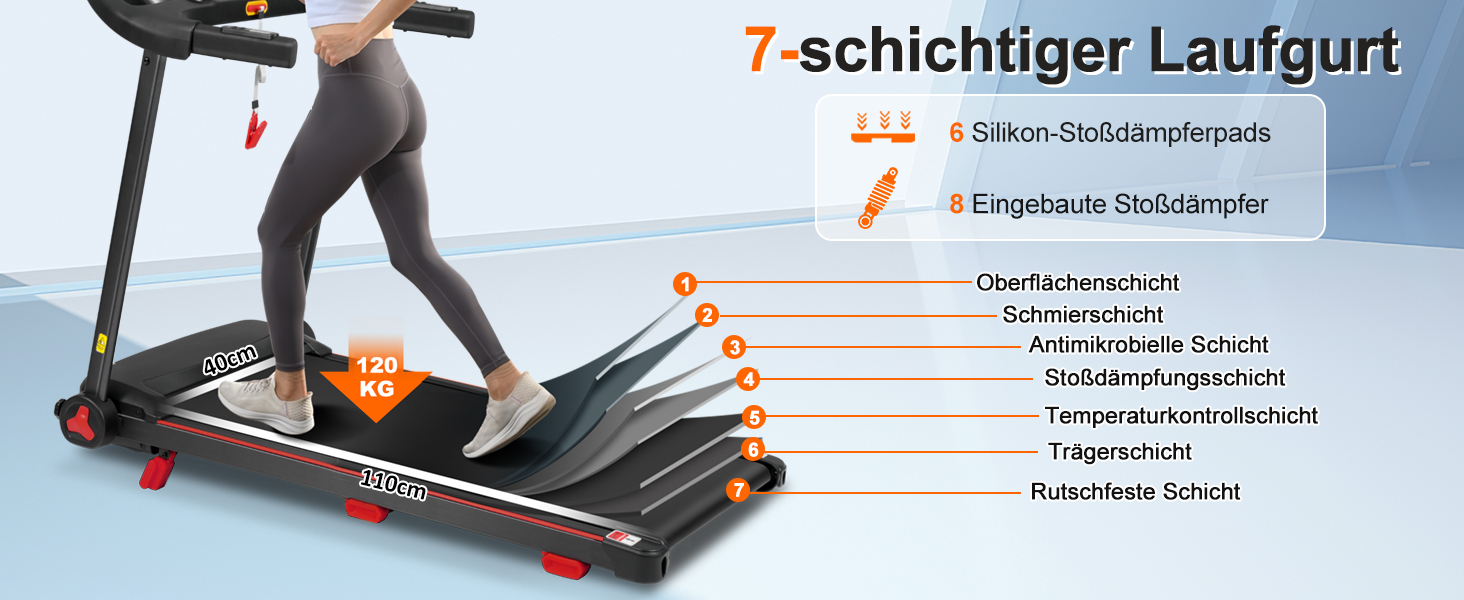 Біговий тренажер BTM для дому, 3.0PS, нахил, 1-14 км/год, складаний Walking Pad з LED дисплеєм, до 120 кг, чорний