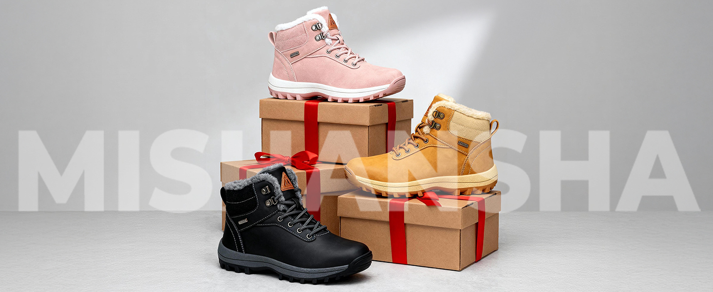 Зимові черевики Mishansha для жінок та чоловіків, теплі, водонепроникні, для ходьби, розмір 36-48, чорний