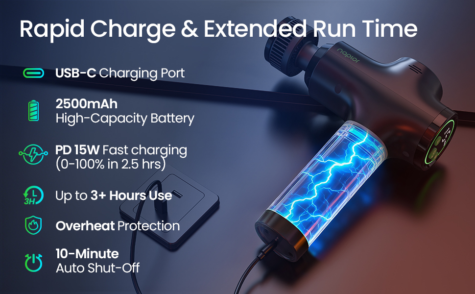 Масажер для тіла з охолодженням та підігрівом, тихий масаж глибоких м'язів проти болю в шиї та спині, LCD дисплей, ергономічний ручний масажер для дому та фітнесу, з сумкою