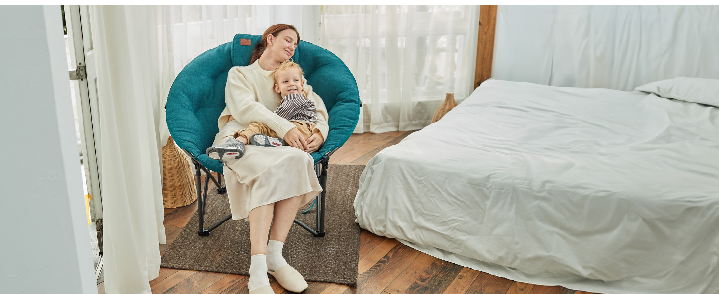 Крісло для кемпінгу EVER ADVANCED Luxus Moonchair XXL: широке, з подушкою, 150 кг, сіре